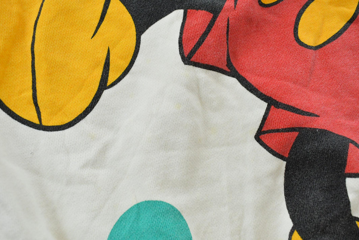 Vintage 1980s Walt Disney Mickey Mouse Polka Dots Crewneck Sweatshirt Men's M