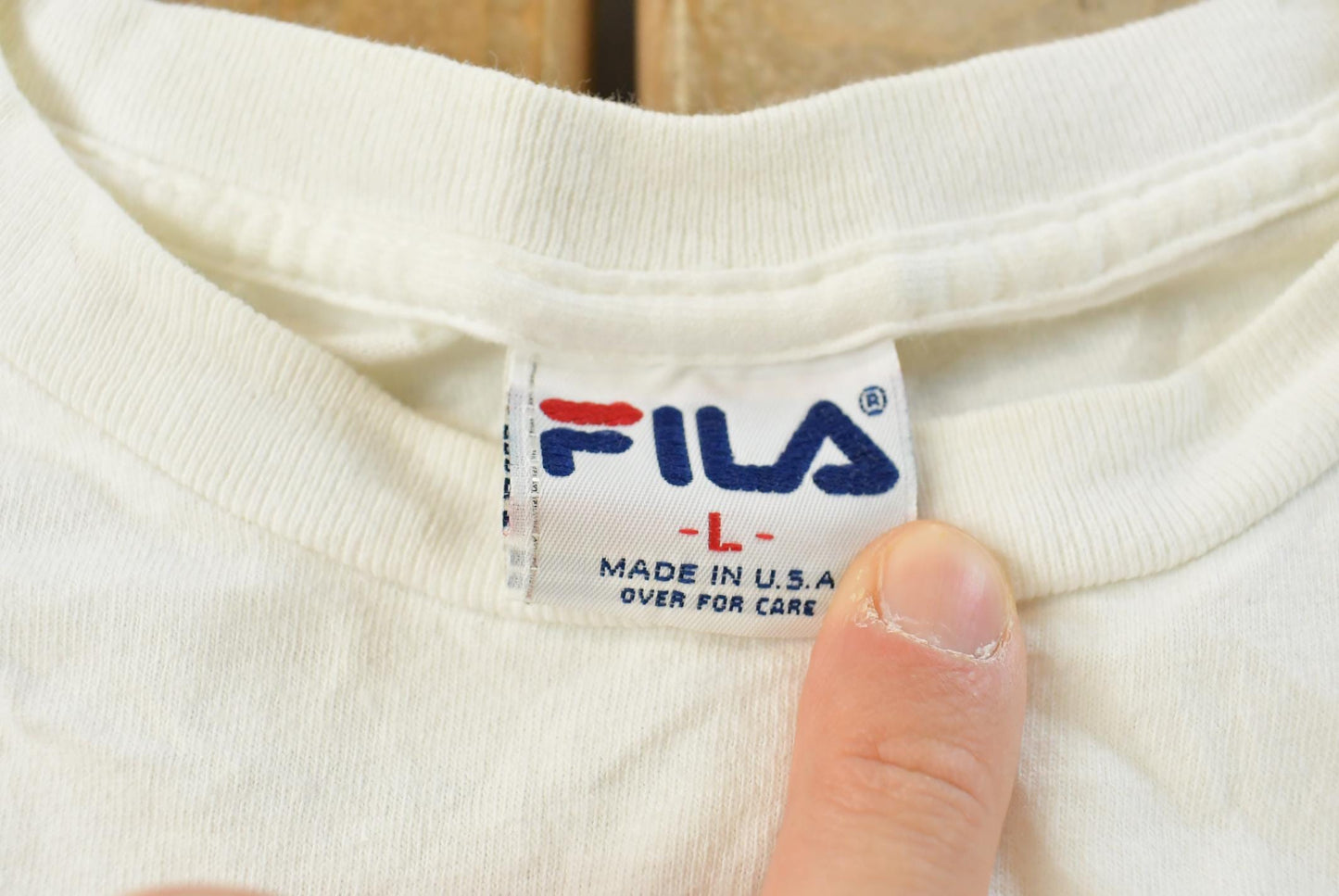 Vintage 1990s Fila Logo Graphic T-Shirt Men's L