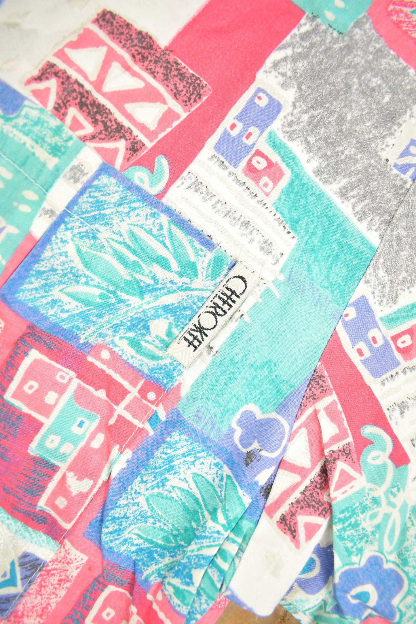 Vintage 1990s Cherokee Floral Patchwork Button Up Shirt Men's XL