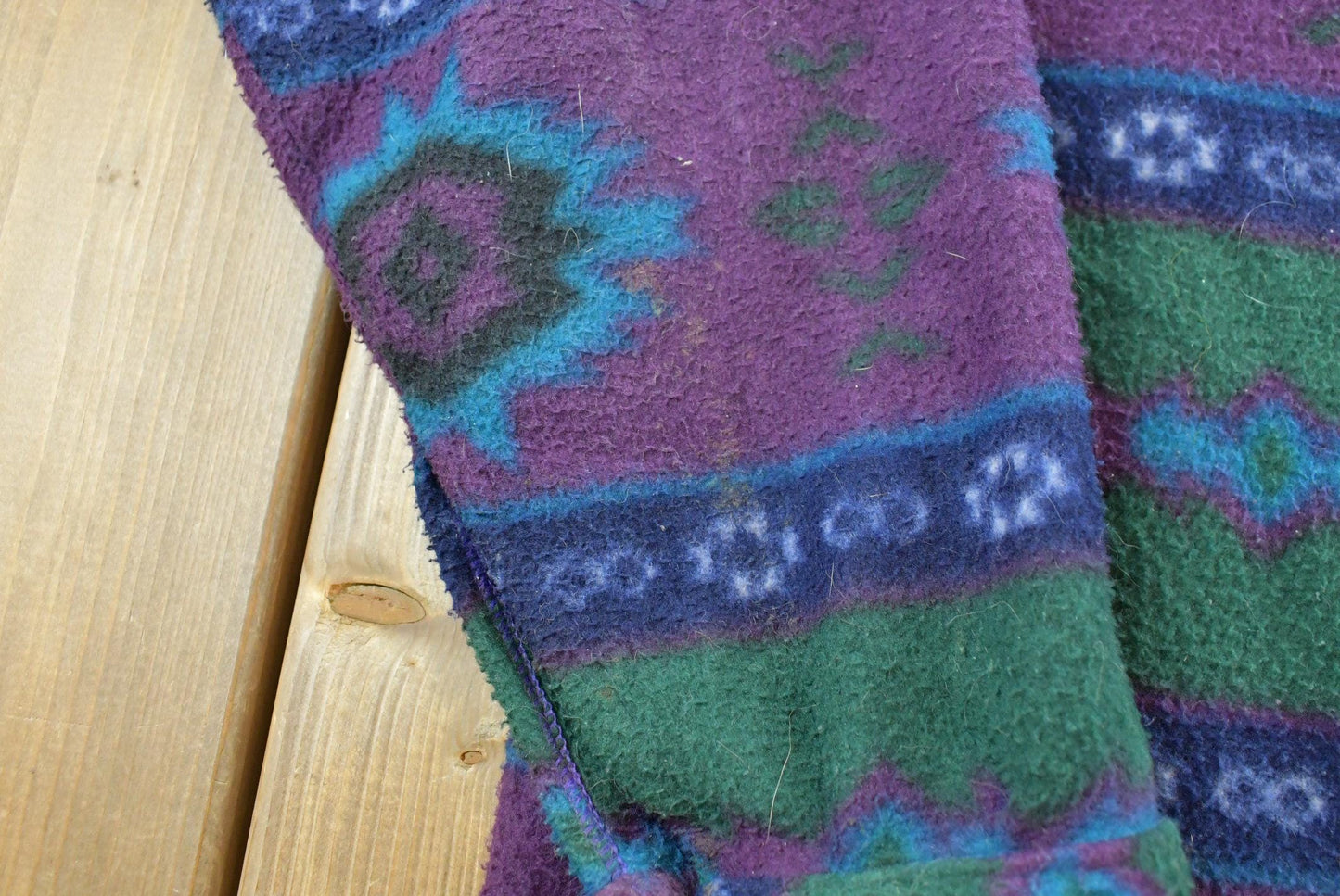 Vintage 1990s Santana Aztec Fleece Button Up Shirt Men's L