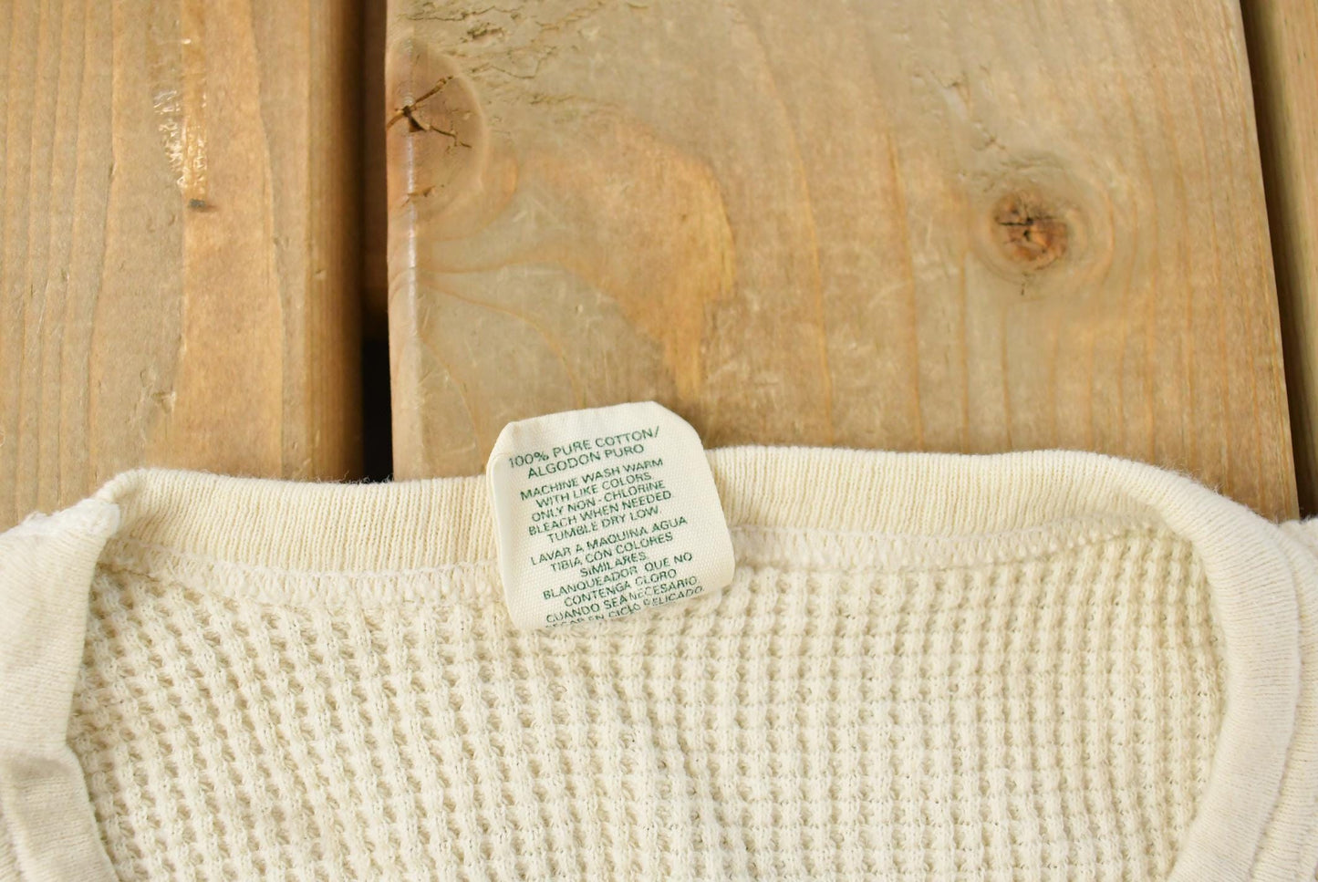 Vintage 1970s J.E. Morgan All Natural Thermal Waffle Knit Long Sleeve Shirt Men's M