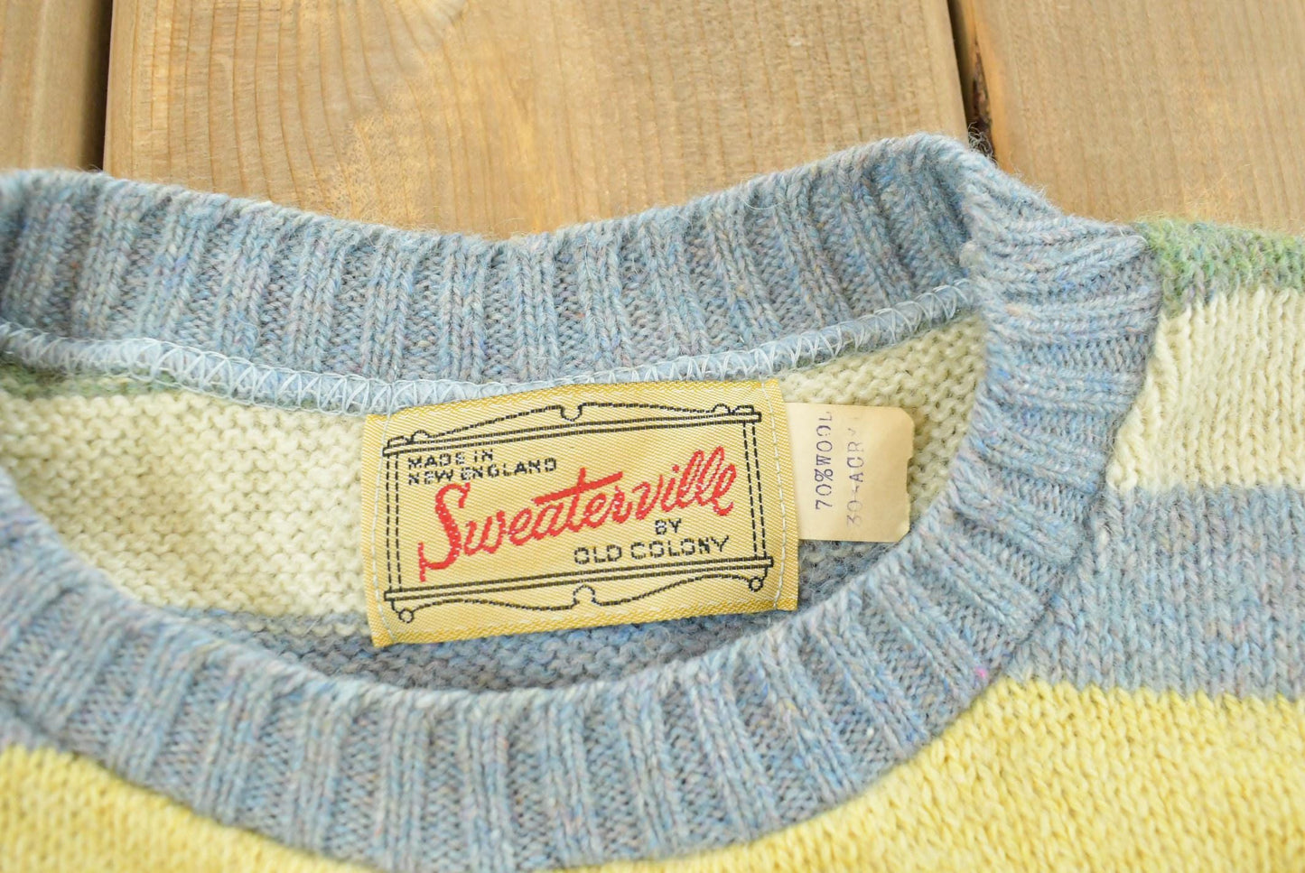 True Vintage 1970s Sweaterville Striped Wool Blend Knit Sweater Vest Women's M