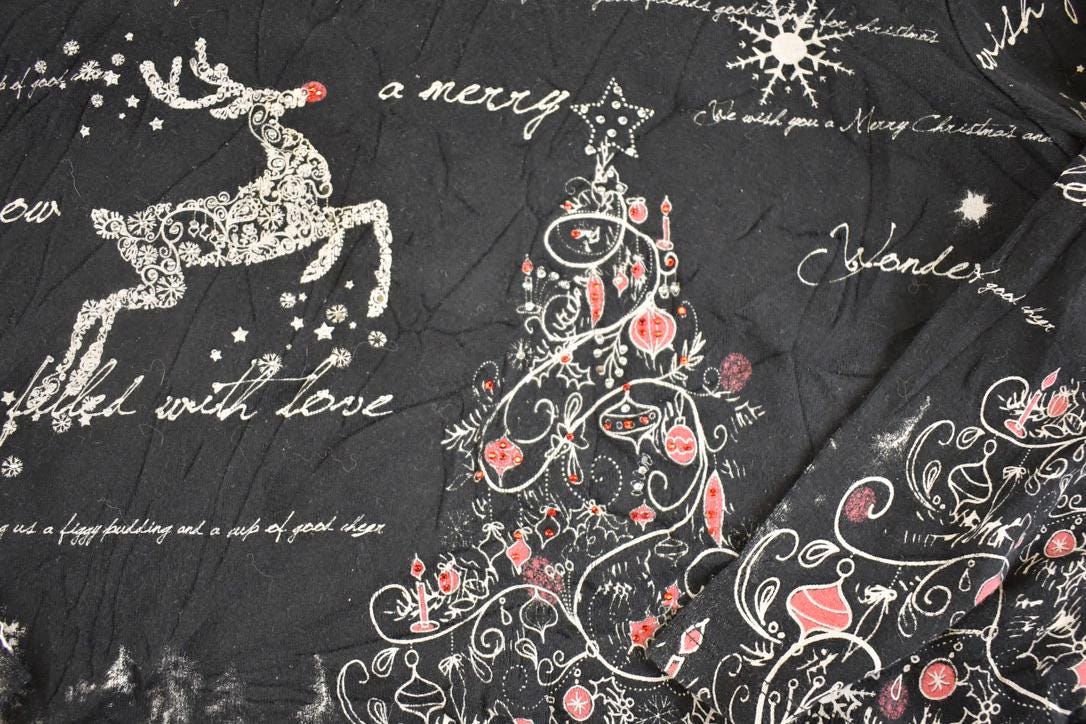 Vintage 1990's Christmas Jess And Jane AOP Souvenir Long Sleeve Shirt Womens L