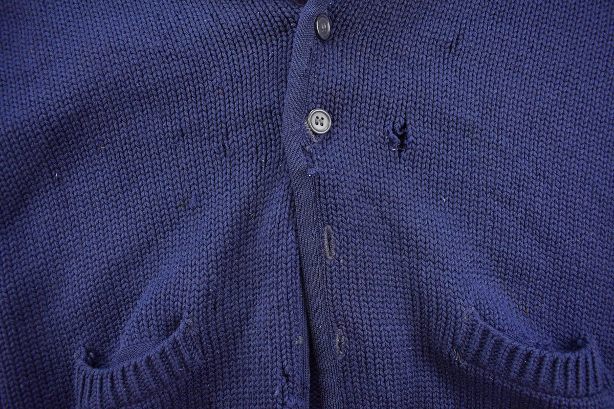 Vintage 1970s Thrashed L.L. Bean Knitted Cardigan Sweater Men's M