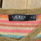 Vintage 2000s Lauren Ralph Lauren Striped Knit V-Neck Sweater Women's M / Pullover Sweatshirt / Pattern Sweater