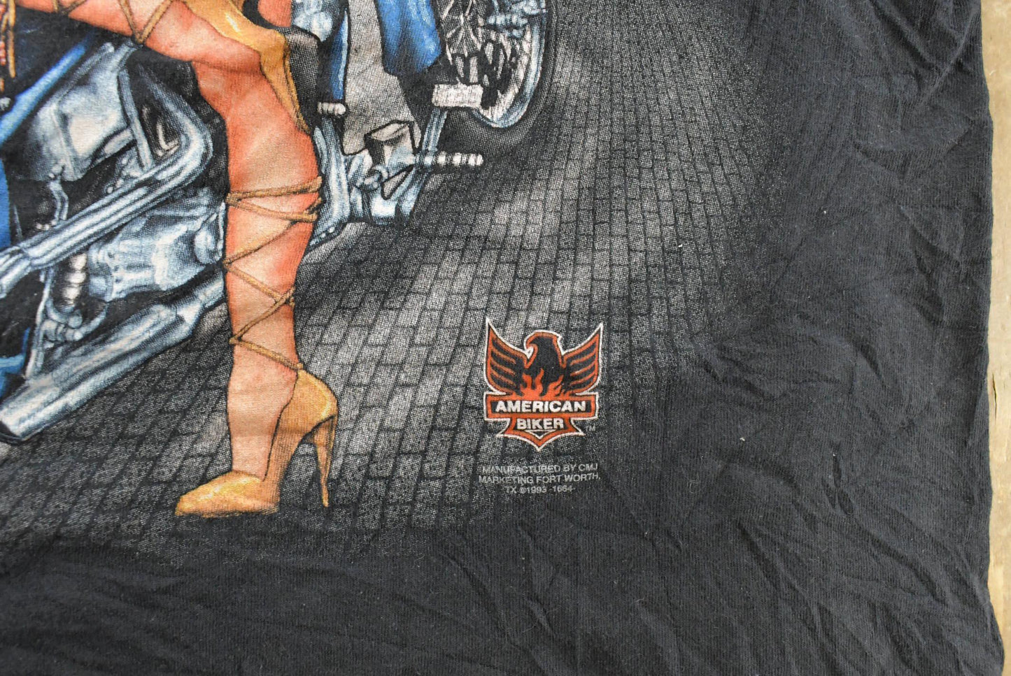 Vintage 1990s Distressed 3D Emblem Motorcycles Ultimate Ride T-Shirt Men's L