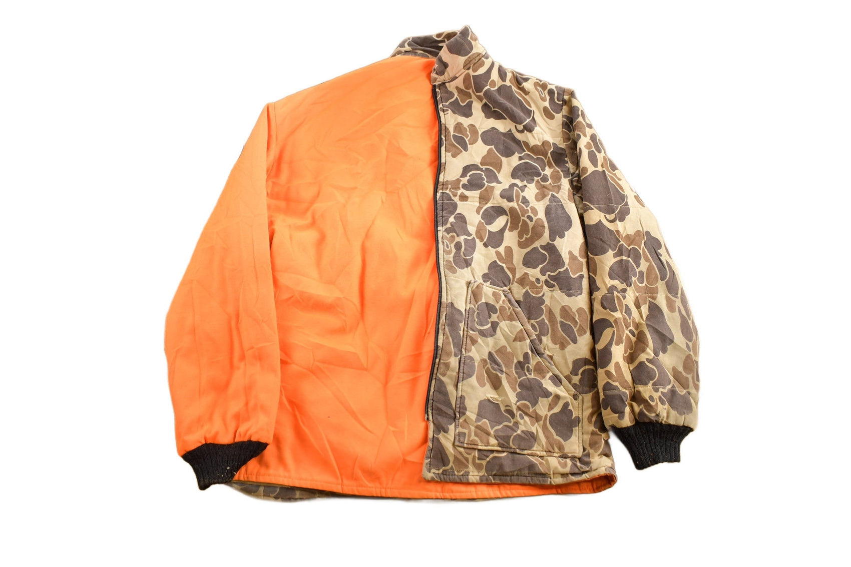 Vintage 1980s Frog Camo Reversible Hi Vis Hunting Jacket Men's XL