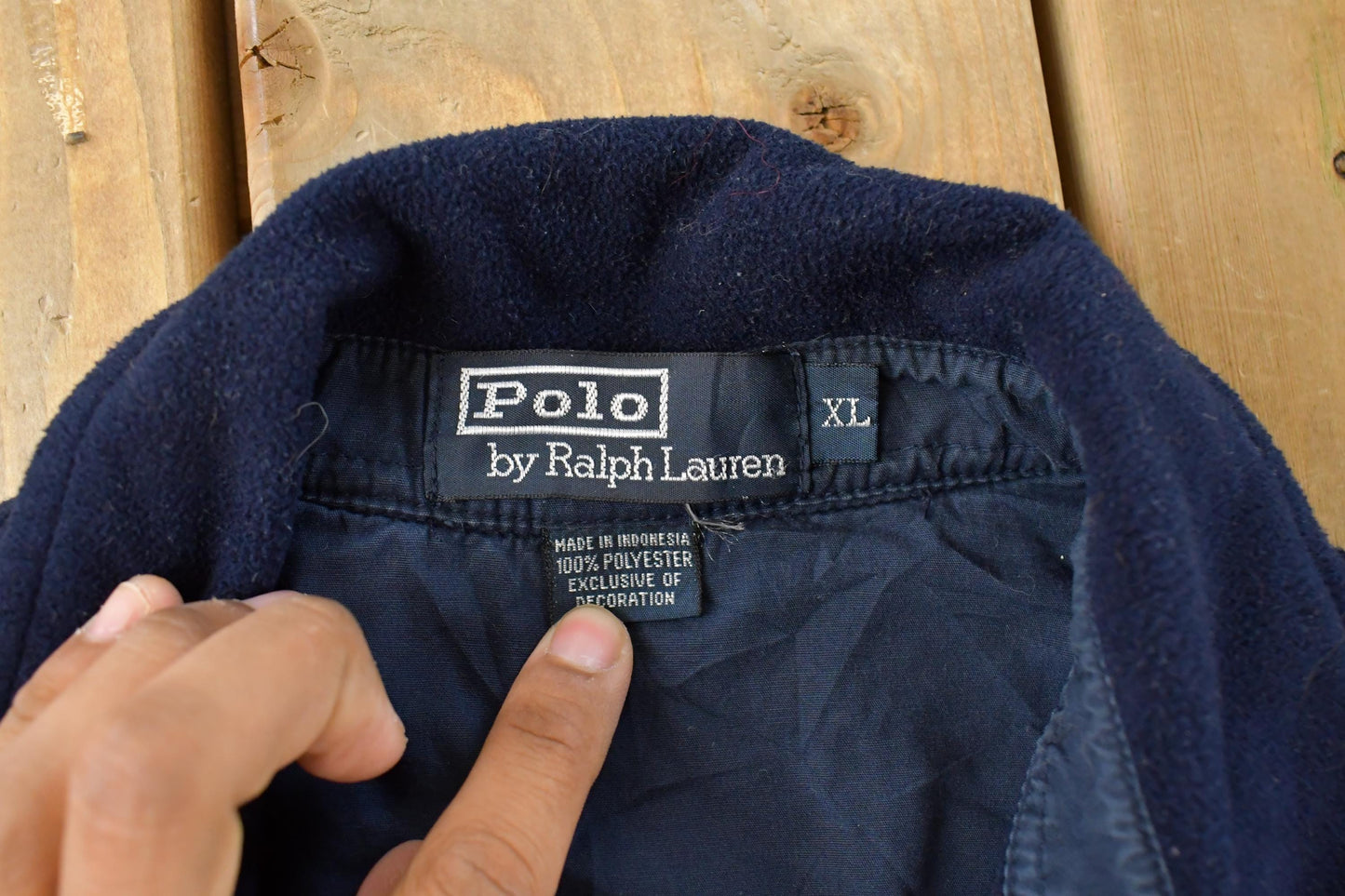 Vintage 1990s Polo Ralph Lauren Fleece Button Up Shirt Men's XL