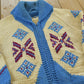 True Vintage 1960s Cowichan Pueblo Hand Knit Wool Shawl Collar Full Zip Sweater Men's S