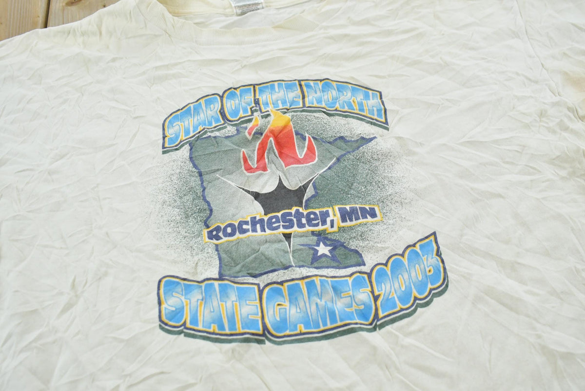 Vintage 2003 Rochester Minnesota State Games Star of the North Souvenir T-Shirt Men's XL