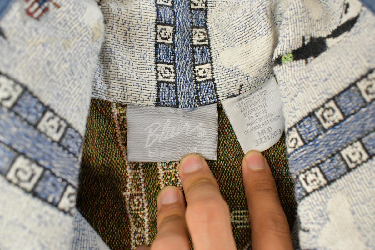 Vintage 1990s Blair Button Up Patch Work Tapestry Jacket Women's M
