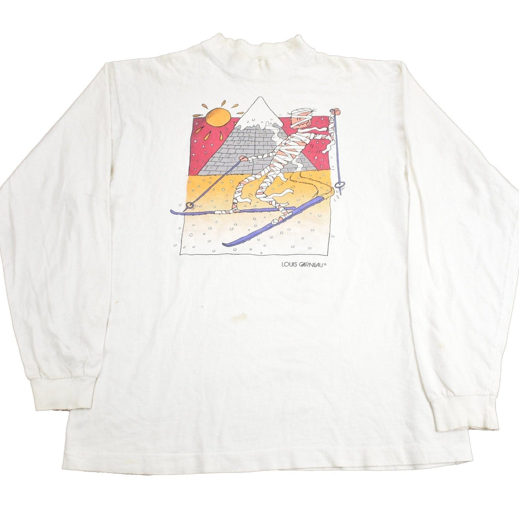 Vintage 1990s Desert Skiing Graphic Long Sleeve T Shirt Men's Large