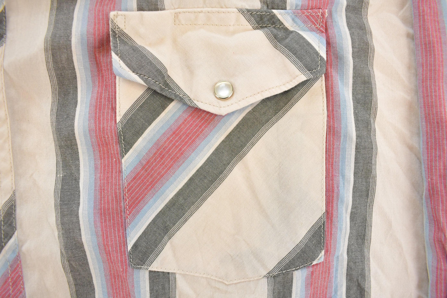 Vintage 1990s Wrangler Striped Western Pearl Snap Button Up Shirt Men's 2XL
