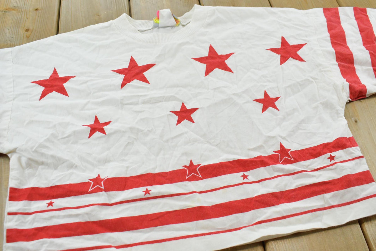 Vintage 1980s Stars T-Shirt Women's Cropped L