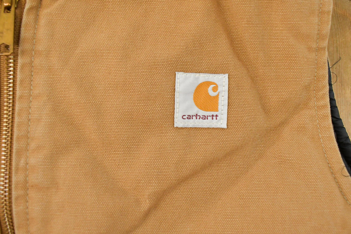 Vintage 1990s Carhartt Quilted Lined Vest Jacket Men's Large