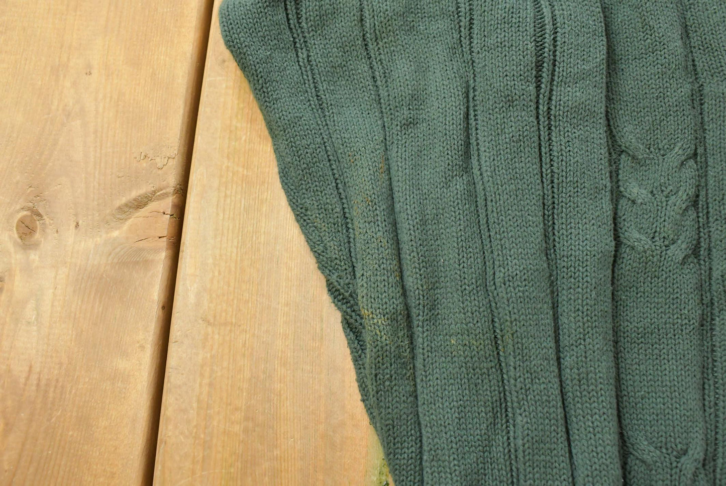 Vintage 1990s Gant Cable Knit V Neck Cricket Sweater Men's Large