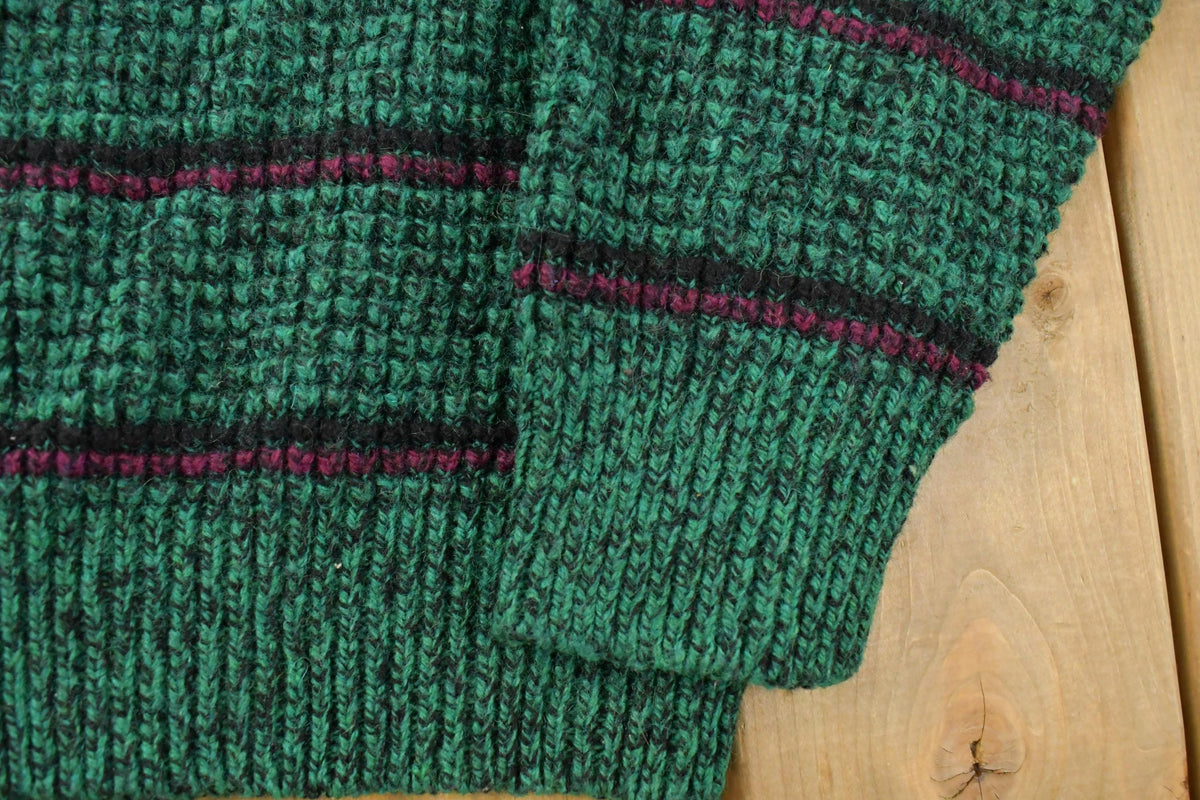 Vintage 1990s American Eagle Wool Knit Striped Crewneck Sweater Men's M