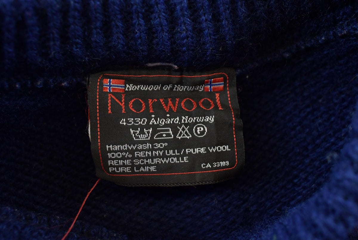Vintage 1990s Norwool Wool Knit Abstract Pattern Sweater Men's L