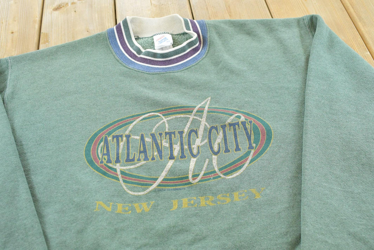 Vintage 1980s Atlantic City New Jersey Souvenir Crewneck Sweatshirt Men's S