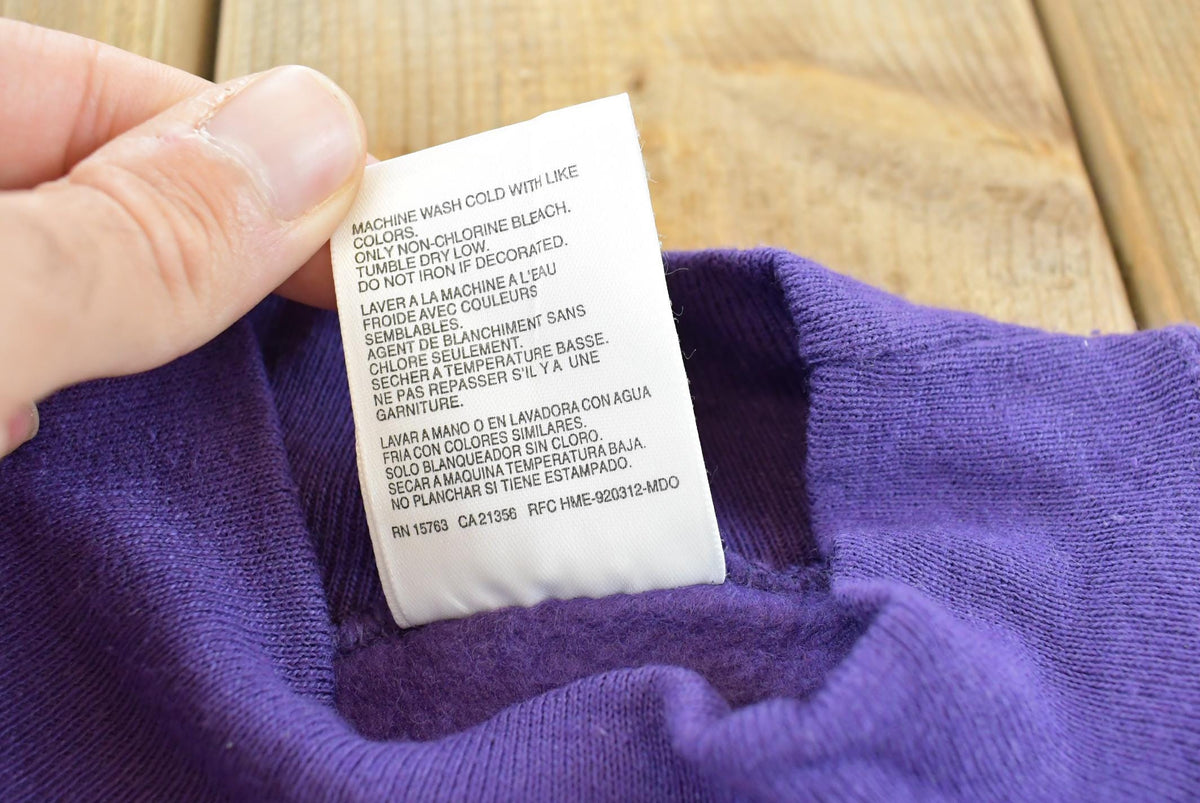 Vintage 1990s Deadstock Hanes Her Way Blank Purple Crewneck Sleep Sweatshirt Women's M Long