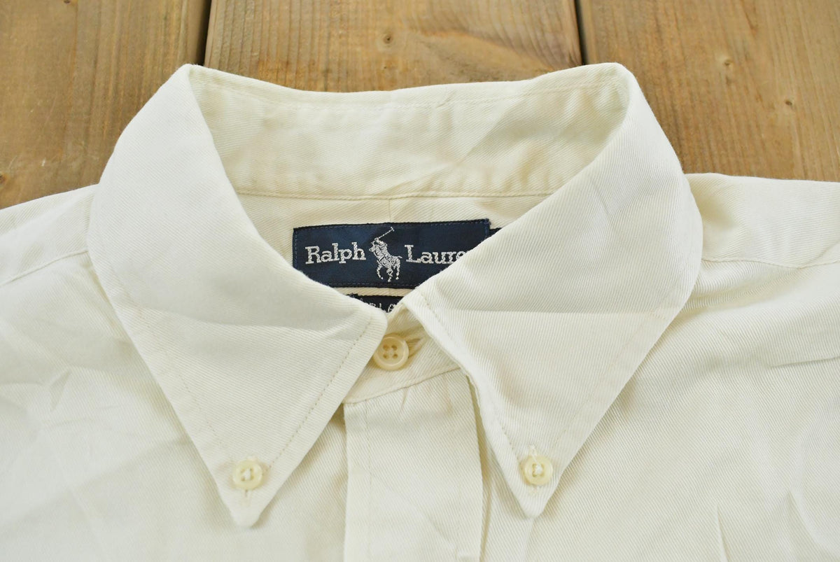 Vintage 1990s Ralph Lauren Blaire White Button Up Shirt Men's 2XL