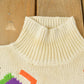 Vintage 1990s Espirit Sport Abstract Pattern Knit Mock Neck Sweater Men's M-L