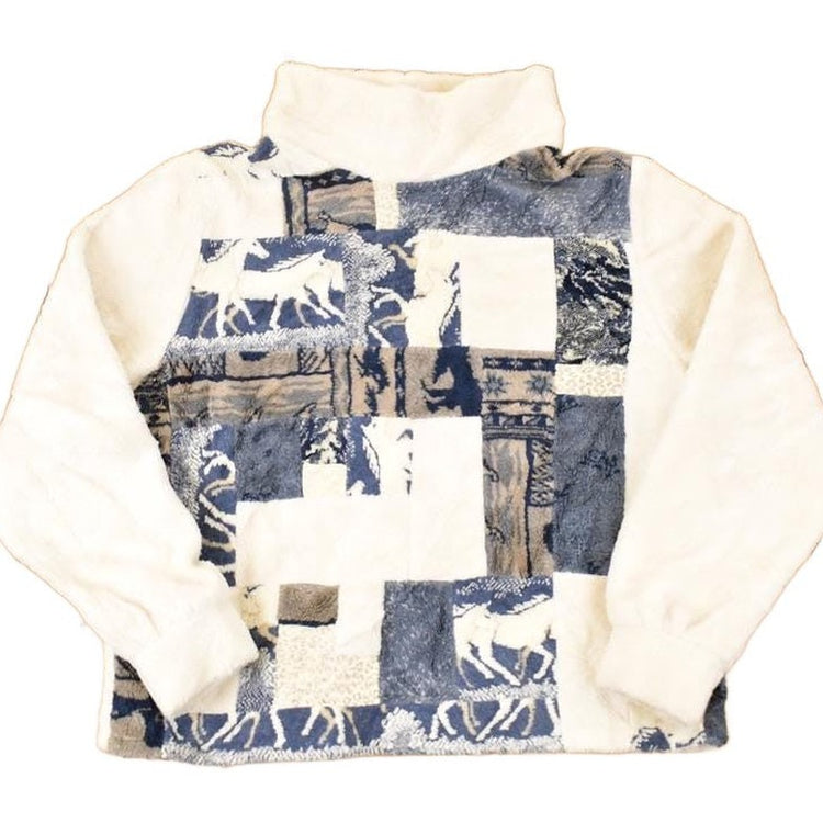 Vintage 1990s Wild Horses Fleece Outdoorsman Sweater Women's L