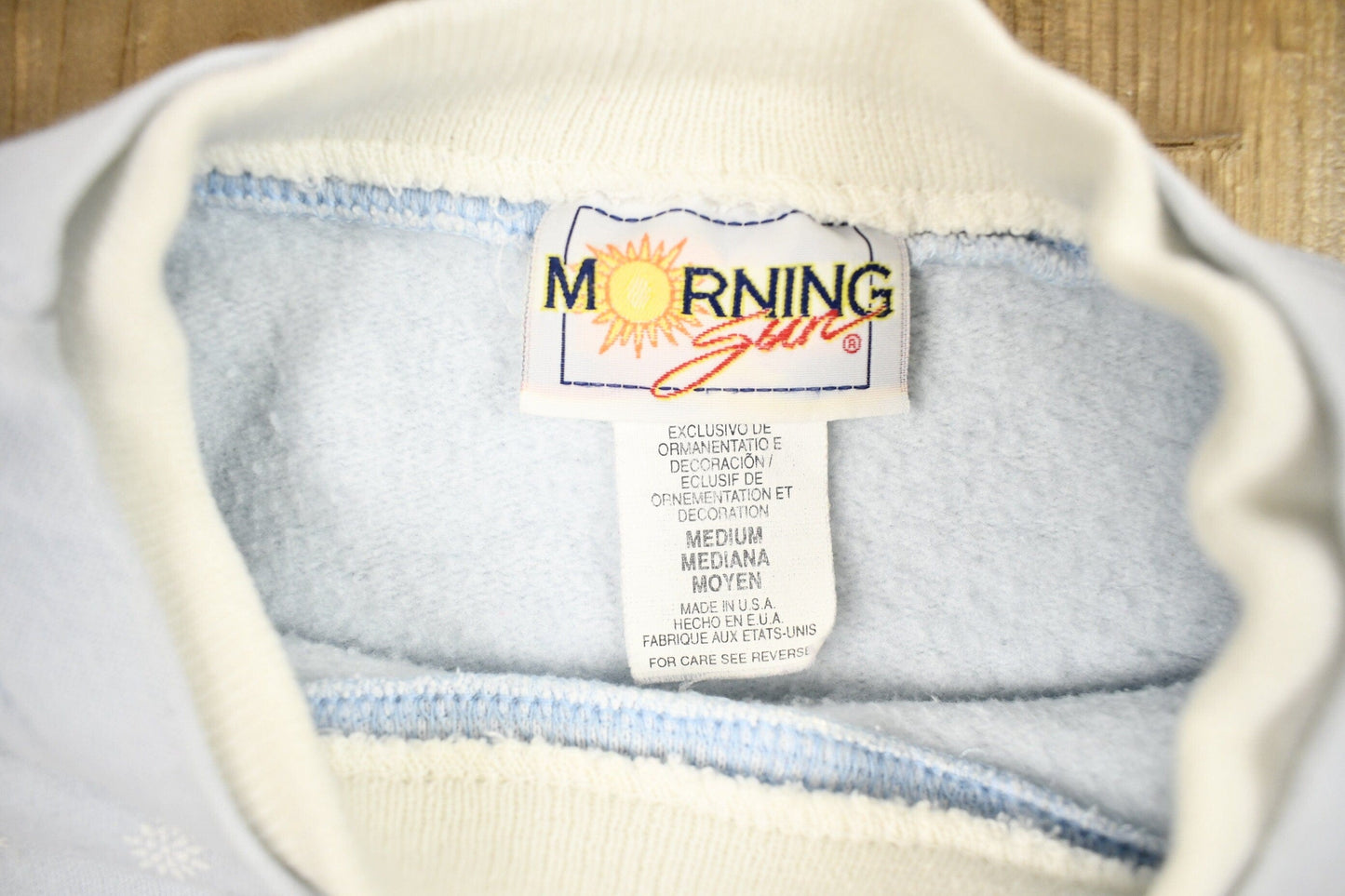 Vintage 1990s Morning Sun Cute Snowman Theme Crewneck Sweater Men's Medium