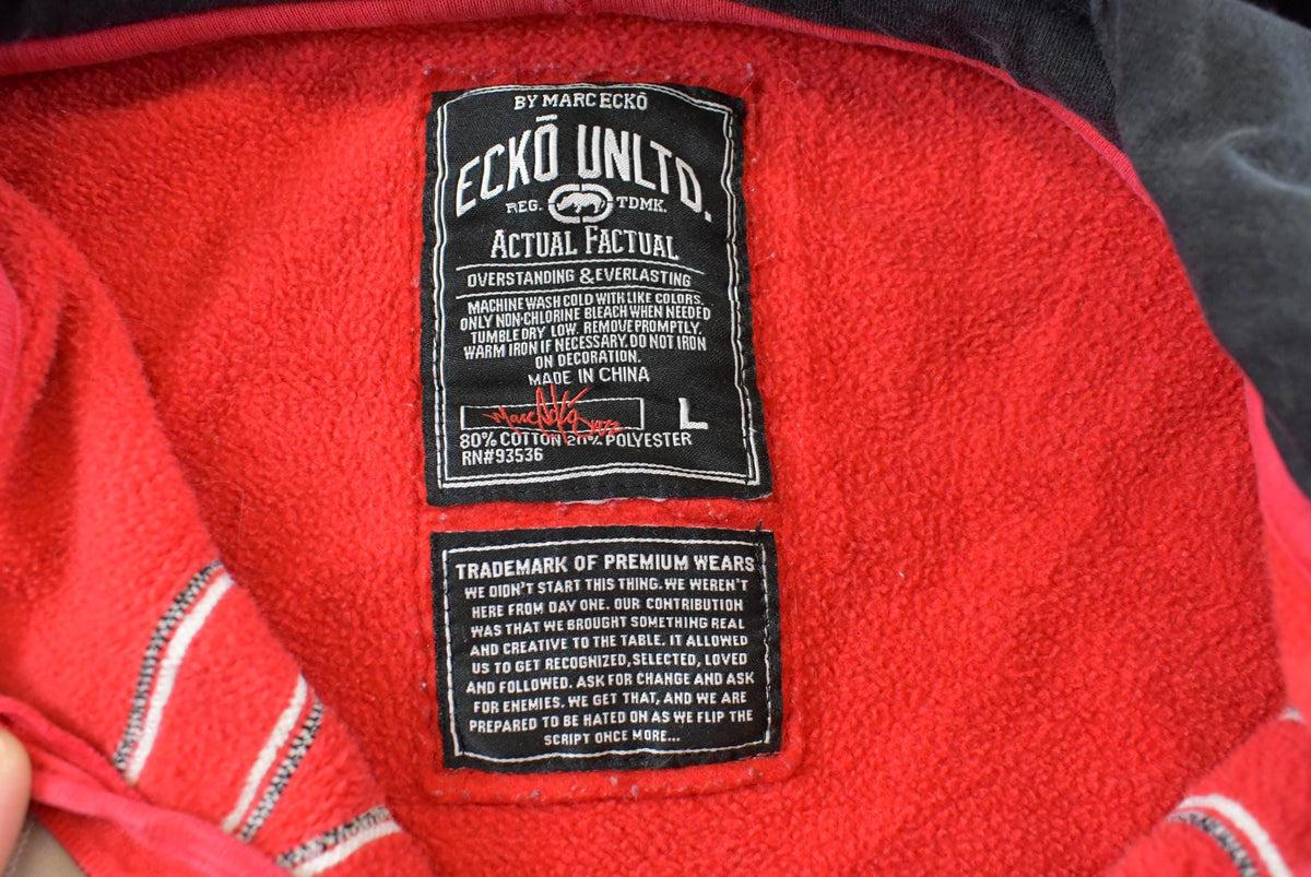 Vintage 2000s Marc Ecko UNLTD Embroidered Full Zip Up Hoodie Sweatshirt Men's L