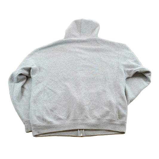 Vintage 1990s Russell Full Zip Blank Grey Hoodie Sweatshirt Men's L