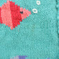 Vintage 1990s Rey Wear Fish Embroidered Knit Cardigan Sweater Youth XS