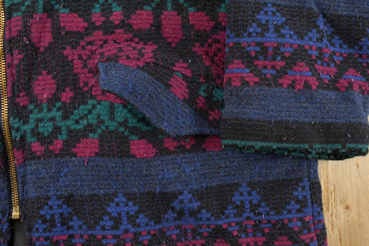 Vintage 1990s Woolrich Aztec Pattern Wool Jacket Women's M