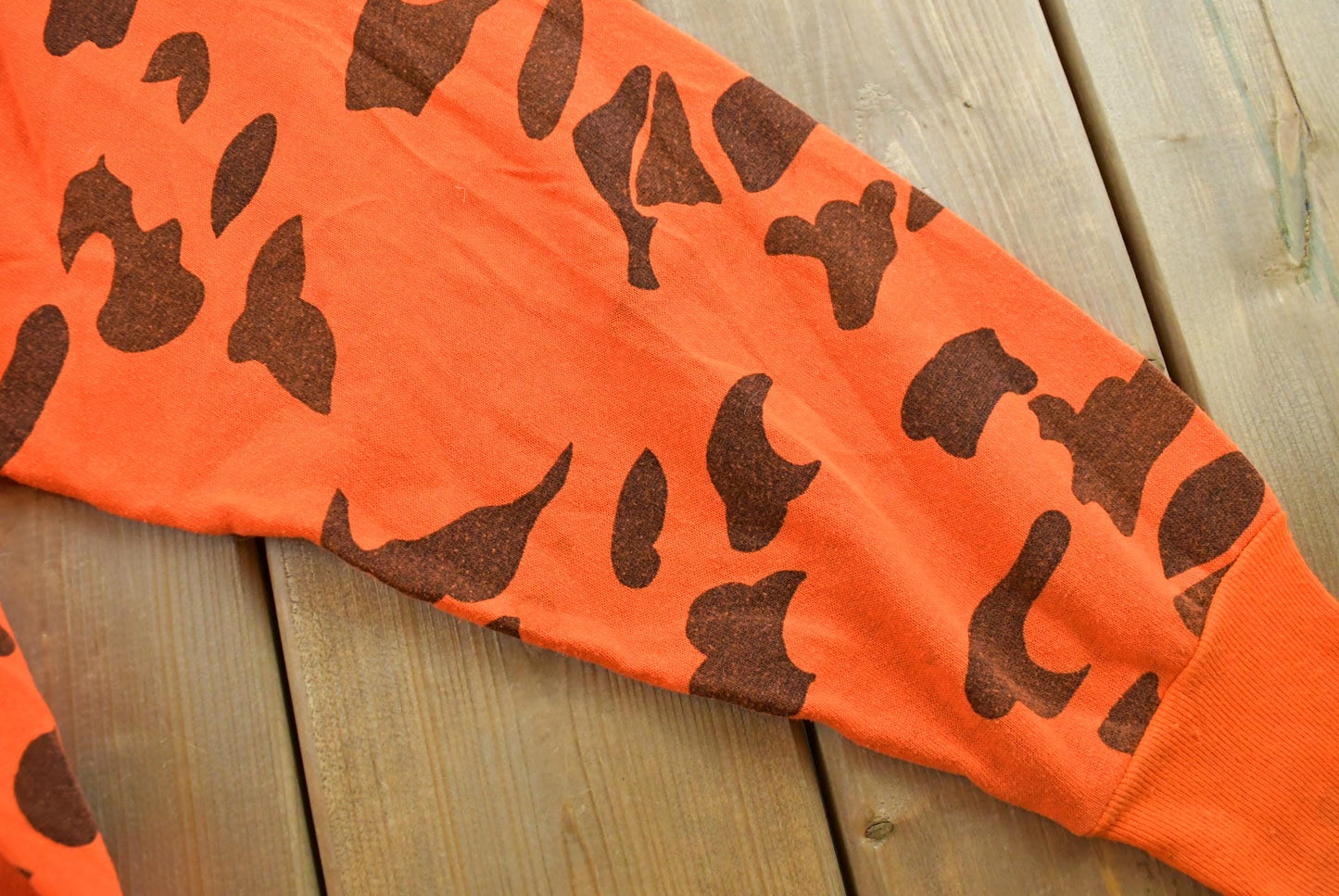 Vintage 1990s Ace Sportswear High Visibility Camo Orange Hoodie Men's 2XL