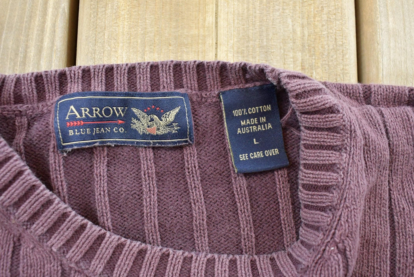 Vintage 1990s Arrow Cable Knit Cotton Sweater Men's M