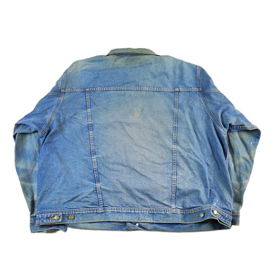 Vintage 1990s Wrangler Rugged Wear Denim Jean Trucker Jacket Men's 2XL