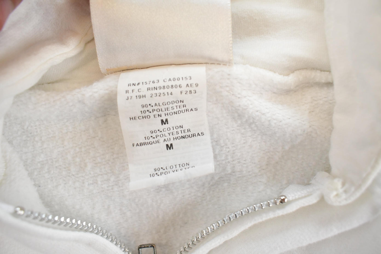 Vintage 2000s Hanes Ultimate Cotton White Zip Up Hoodie Men's M