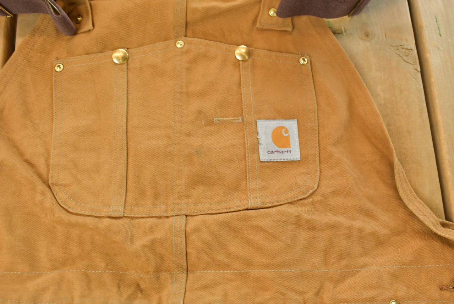 Vintage 1990s Carhartt Double Knee Insulated Canvas Bib Overalls Men's 44 x 31