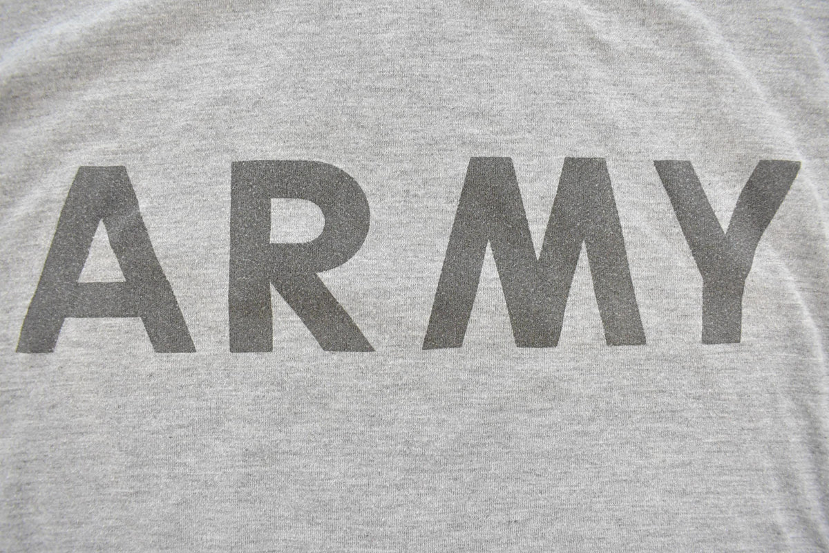Vintage 1990 Army Heather Grey Mock Neck Long Sleeve T Shirt Men's M