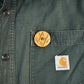Vintage 1990s Distressed Sun Faded Carhartt Lined Shirt Jacket Men's Large