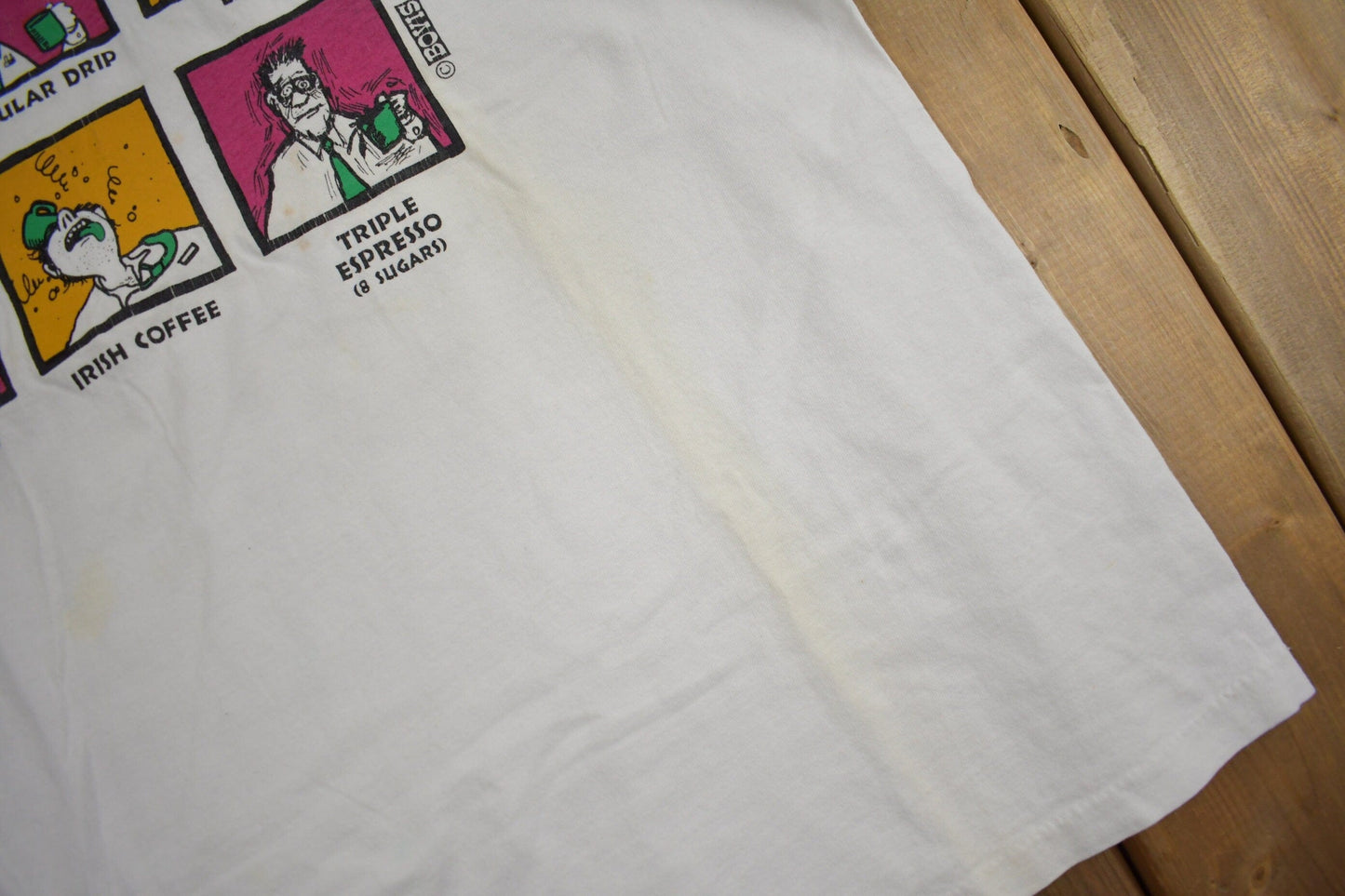 Vintage 1990s Name That Coffee Graphic T Shirt Men's Large