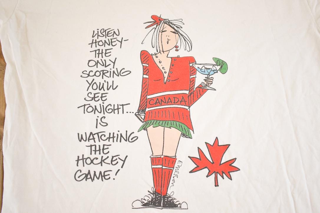 Vintage 1990's Hockey Comedy Souvenir Sportswear Nightshirt Womens XXL