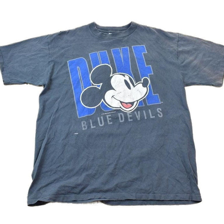 Vintage 1990s Duke University Blue Devils Mickey Mouse Collegiate Graphic T-Shirt Men's XL