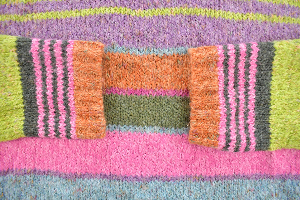 Vintage 1990s Karen Scott Sport Striped Knit Crewneck Sweater Women's S