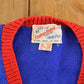 Vintage 1980s Cotton Salsa Golf Knit Cardigan Sweater Vest Men's S Preppy