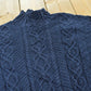 Vintage 2000s Laura Ashley Cotton 3D Cable Knit Sweater Women's L