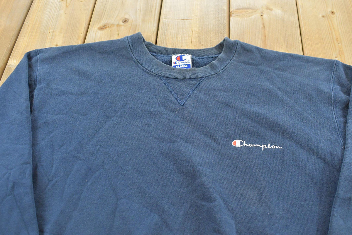 Vintage 1990s Champion Spellout Crewneck Sweatshirt Men's XL