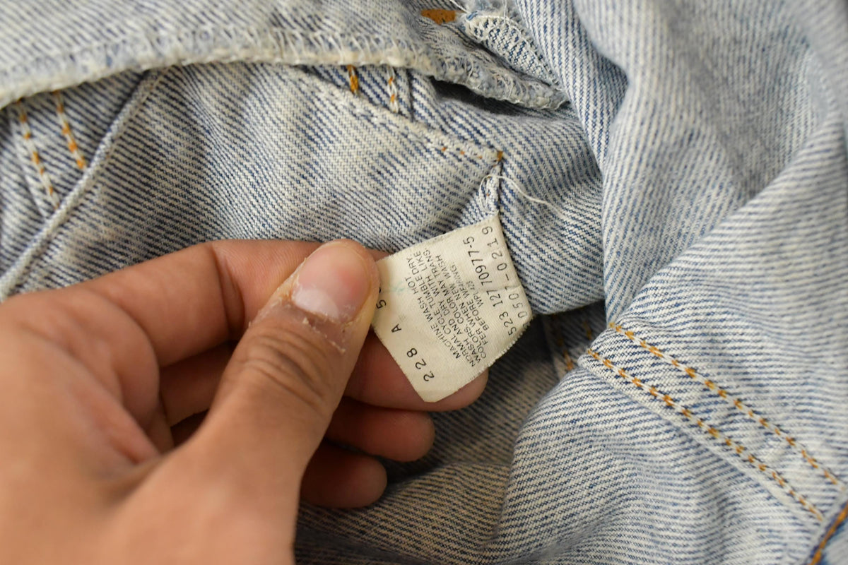 Vintage 1980s Levi's Acid Wash Denim Jean Trucker Jacket Men's XL