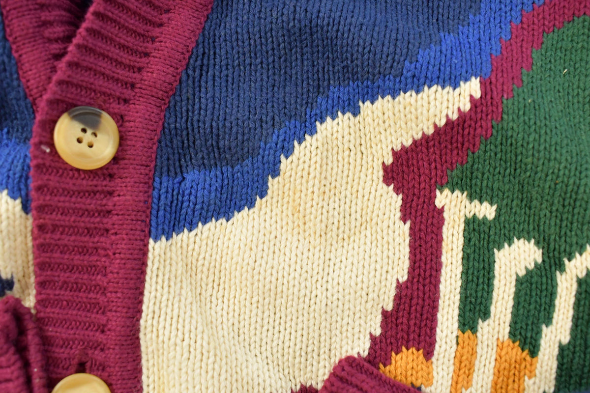 Vintage 1990s Context Golf Knit Cardigan Sweater Men's Large