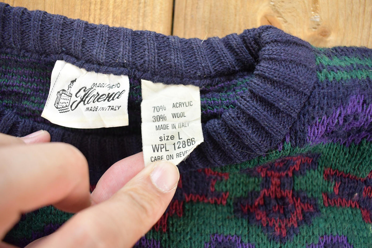 Vintage 1990s Maglificio Aztec Knit Pullover Sweater Men's L