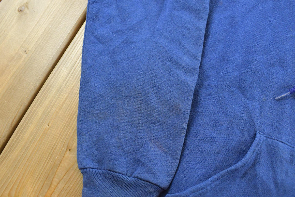 Vintage 1990s Sturdy Sweats Full Zip Up Blank Blue Hoodie Sweatshirt Men's L